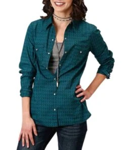 Outlet Everyday Chic Apparel Store 32 Roper Women's Diamonds Snap Shirt