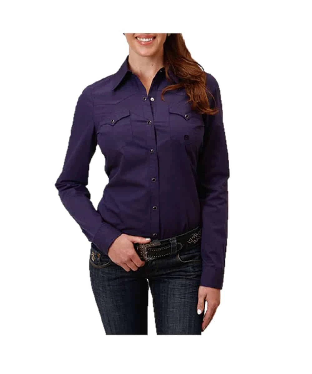 Roper Women's Purple Snap Western Shirt 1 Roper Women's Purple Snap Western Shirt