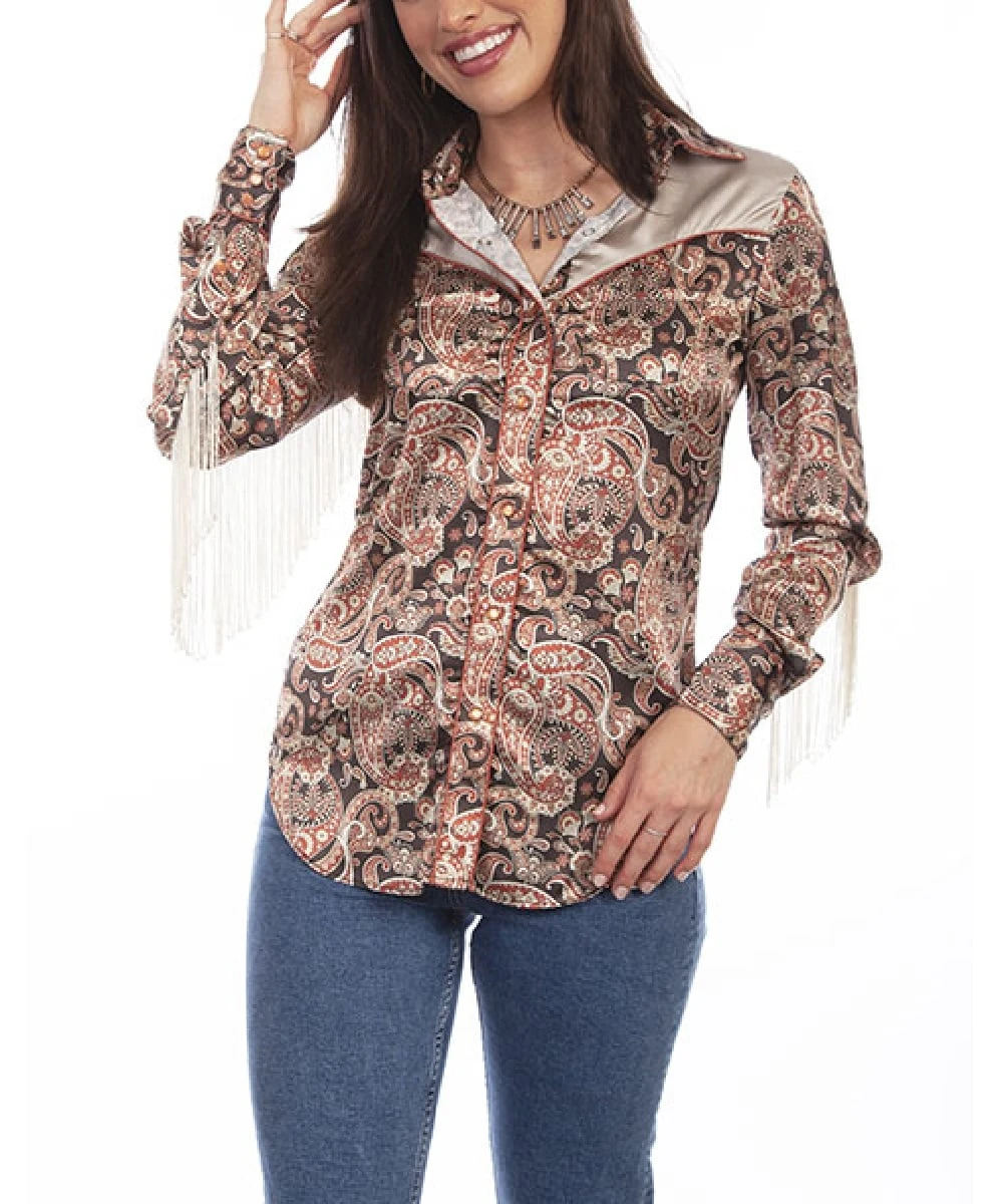 Scully Women's Paisley Button Down Shirt 1 Scully Women's Paisley Button Down Shirt