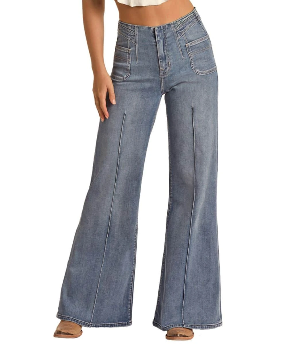 Rock & Roll Cowgirl Women's Palazzo Flare Jean 1 Rock & Roll Cowgirl Women's Palazzo Flare Jean