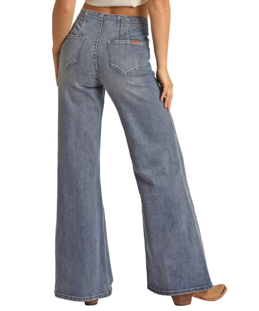 Rock & Roll Cowgirl Women's Palazzo Flare Jean 2 Rock & Roll Cowgirl Women's Palazzo Flare Jean - Image 2