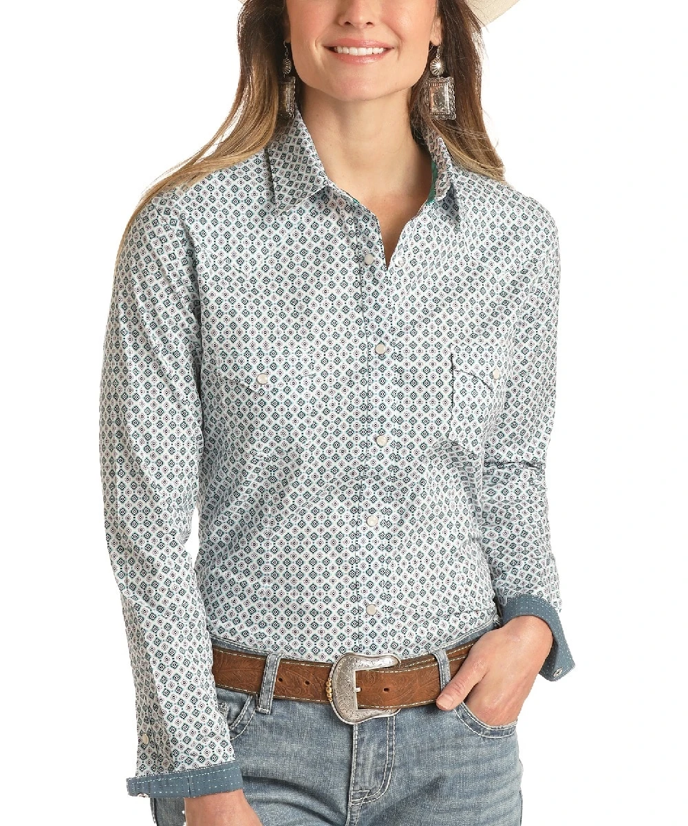 Panhandle Women's Geo Print Snap Shirt 1 Panhandle Women's Geo Print Snap Shirt