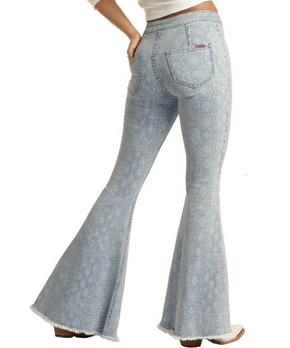 Panhandle Women's Button Bell High Rise Stretch Flare Jean 2 Panhandle Women's Button Bell High Rise Stretch Flare Jean - Image 2