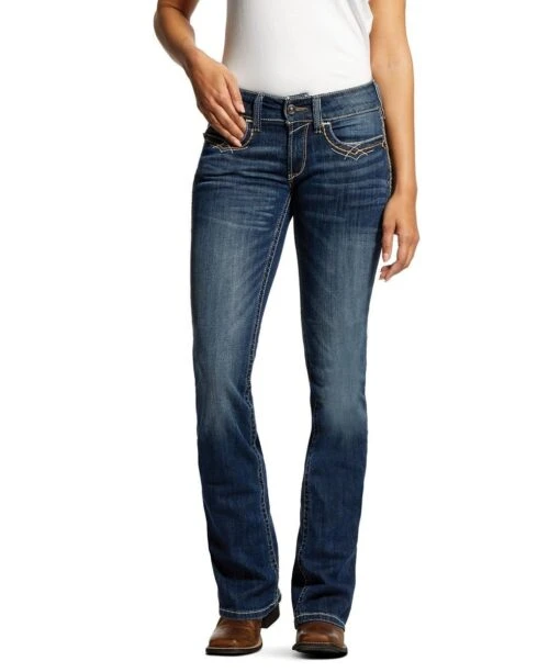 Ariat Women's R.E.A.L. Mid Rise Stretch Entwined Festival Boot Cut Jean 5 Ariat Women's R.E.A.L. Mid Rise Stretch Entwined Festival Boot Cut Jean -Outlet Everyday Chic Apparel Store products 10025286 front