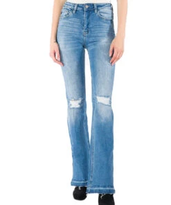 Kancan Women's Bailey High Rise Flare Jean