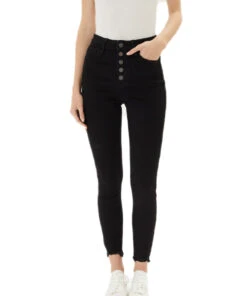 Kancan Women's Evie Ultra High Rise Black Super Skinny Jean