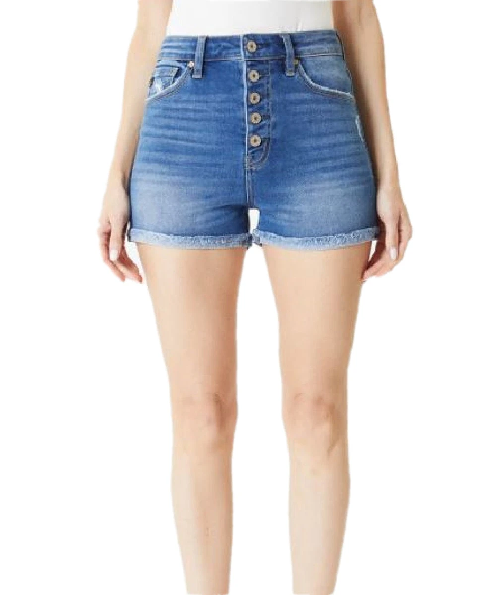 Kancan Women's High Rise Cuffed Shorts 1 Kancan Women's High Rise Cuffed Shorts